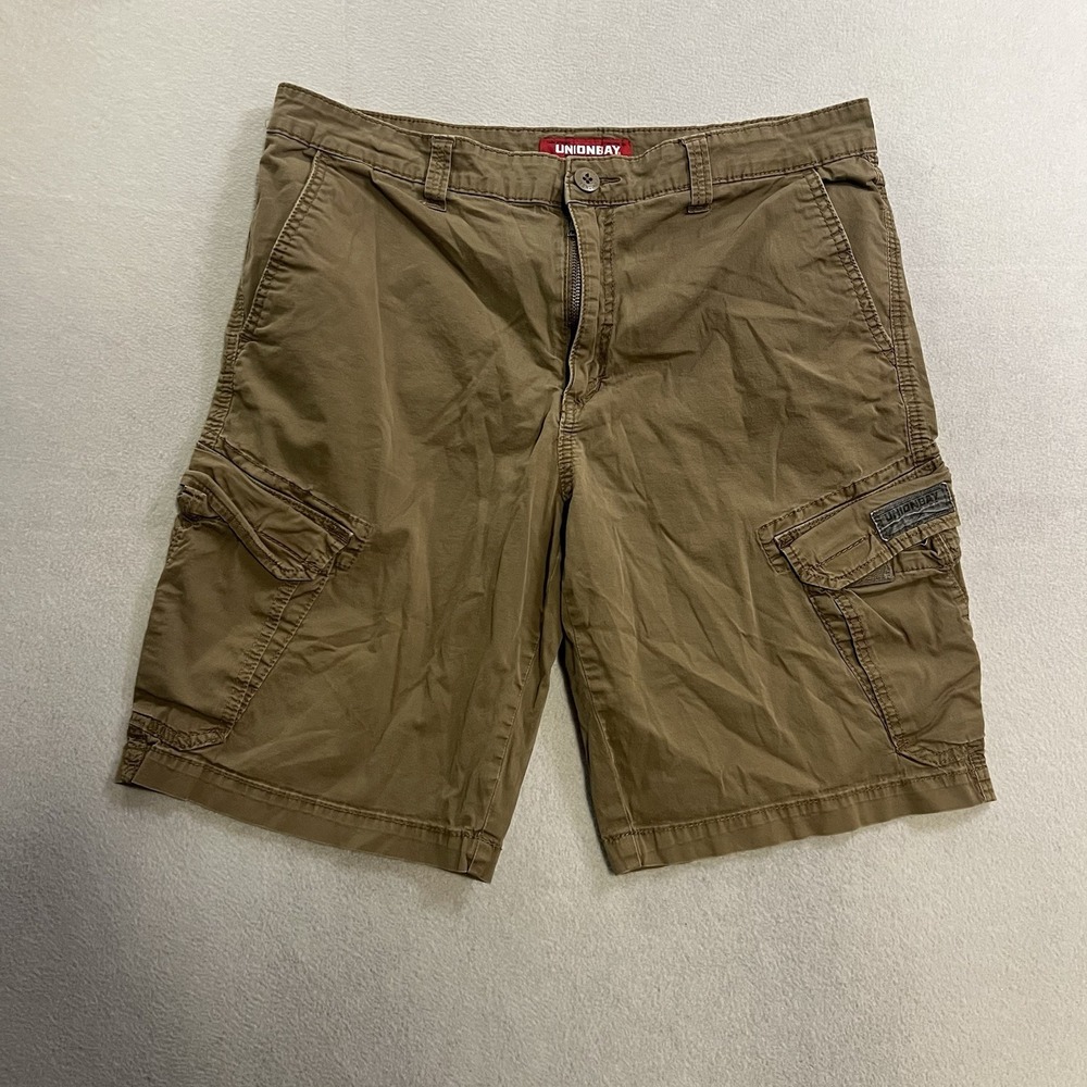 Union Bay Cargo Shorts Men's Size 36 Brown Tan Grunge Cargo Y2K Baggy Skater